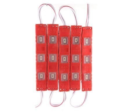 Red Led Module 12v 3 LED Module Strip 12V Waterproof 5630 LED (Red) (1 pieces ...