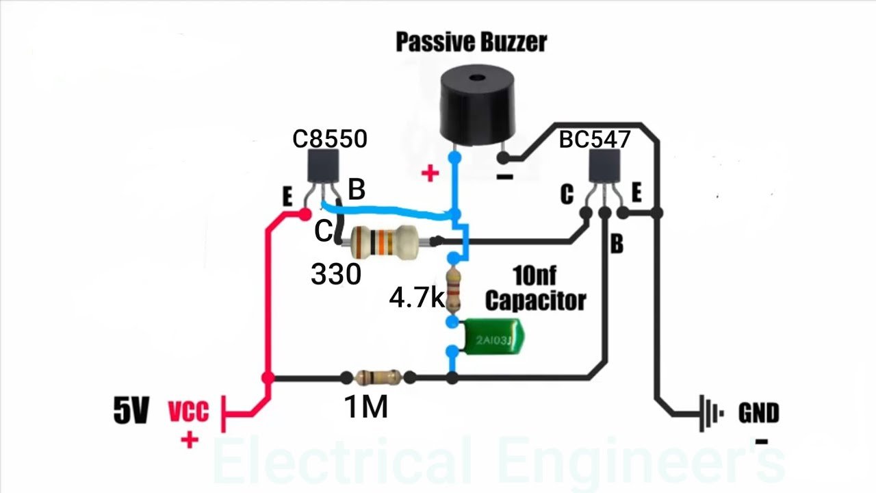 Buzzer Electromagnetic Passive 5v Pack Of 5 Nexelectronics