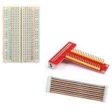 T Type Gpio Breakout Board With 40 Pin Cable And 400Pt Breadboard For Raspberry Pi 3