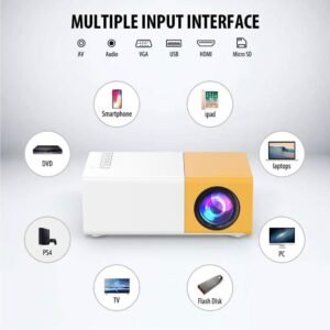 Mini Projector 4K 1080P Home Theater Outdoor Projector with USB Interfaces and Remote Control, Compatible with Smartphone/Tablet/Laptop/TV Stick/USB Drive