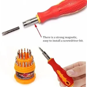 Screwdriver Set, Steel 31 in 1 for PC/Household/Furniture/Tablet/Game Console/Electronic Devices (Multicolor)