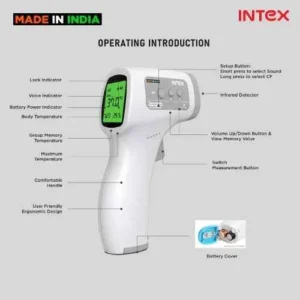 White & Grey Non Contact Digital Infrared Thermometer Temperature Gun with LCD Display