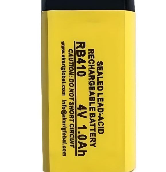 RB410 Rechargeable Sealed Lead Acid Battery 4V 1.0Ah – Long-Life Maintenance-Free Power Battery for Emergency Lights, Toys & Backup Devices (Pack of 1)