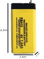 RB410 Rechargeable Sealed Lead Acid Battery 4V 1.0Ah – Long-Life Maintenance-Free Power Battery for Emergency Lights, Toys & Backup Devices (Pack of 1) - Image 2