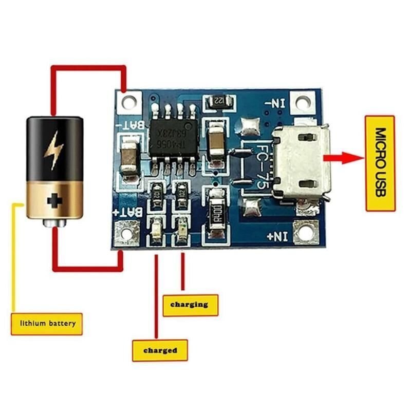 TP4056 1A Li-ion Battery Charging Module (With Current Protection)-Micro USB - Image 2