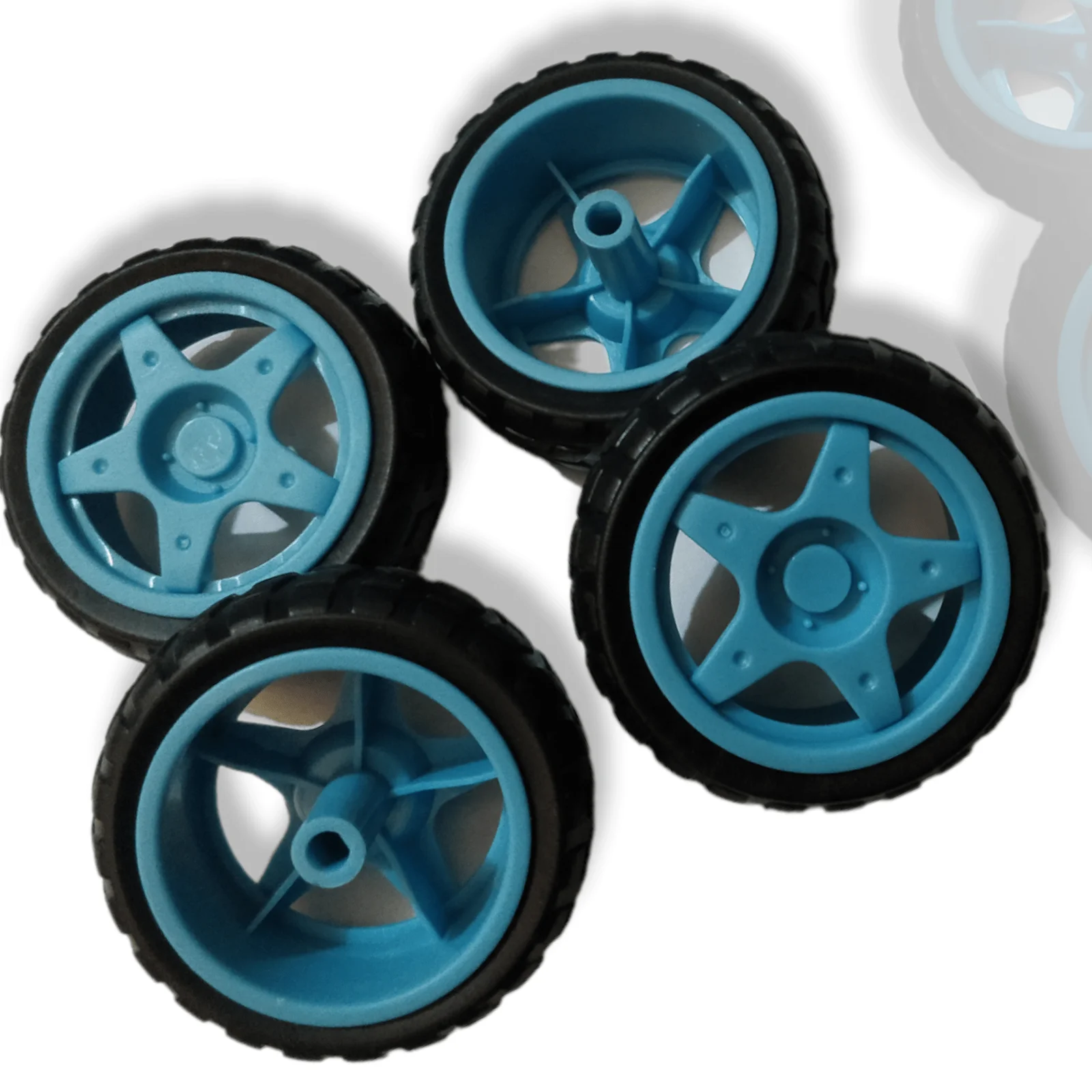 Hard Plastic Toy Car Wheel, Robot Tyre’s 60mm x 25mm Blue (PACK OF 4)