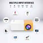 Mini Projector 4K 1080P Home Theater Outdoor Projector with USB Interfaces and Remote Control, Compatible with Smartphone/Tablet/Laptop/TV Stick/USB Drive - Image 2