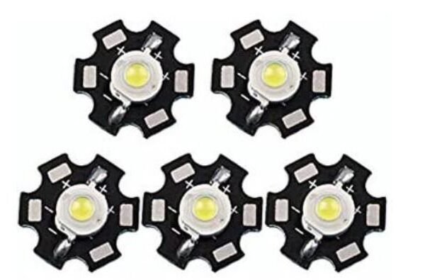 2 Watt White SMD LED Diode Bulb Lamp with Heatsink (1 Piece)