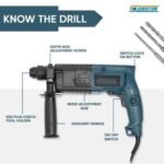 20mm 500W Rotary Hammer Drill Machine with 3 Pieces Drill Bits - Image 2