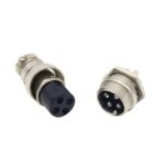 GX16 4 Pin - Aviation Plug Connector Panel Metal Mount Circular Metal Wire Connector Adapter Male Female Plug Socket (Pair of 2)