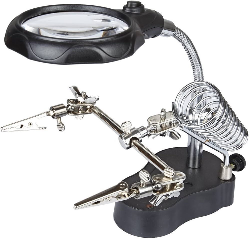Helping Hand Magnifier Tool with Soldering Iron Stand