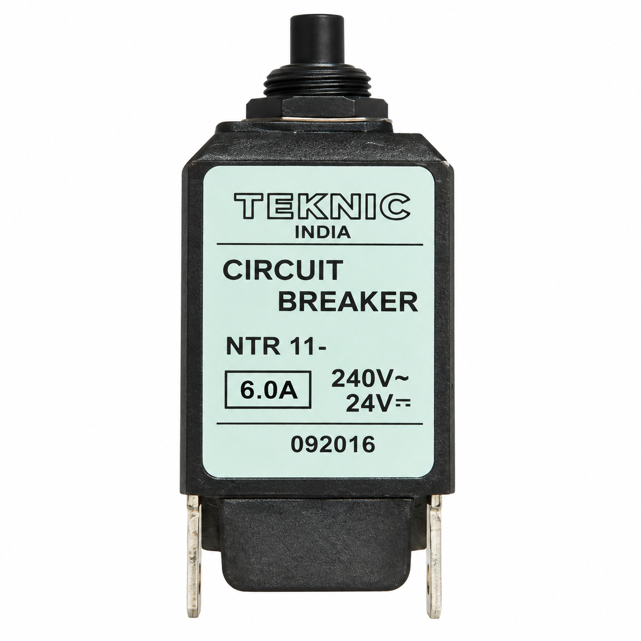 TEKNIC Circuit Breaker Product Close-Up Circuit Breaker, 6.0A, 240V AC, Panel Mount Electrical Protection Switch (Pack of 2) - Image 1